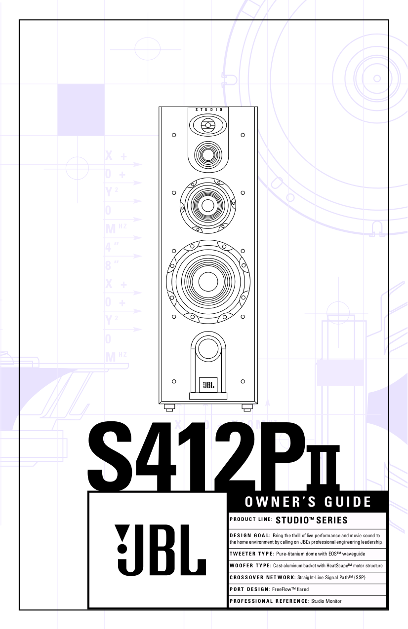 PDF manual for JBL Speaker Studio S412P